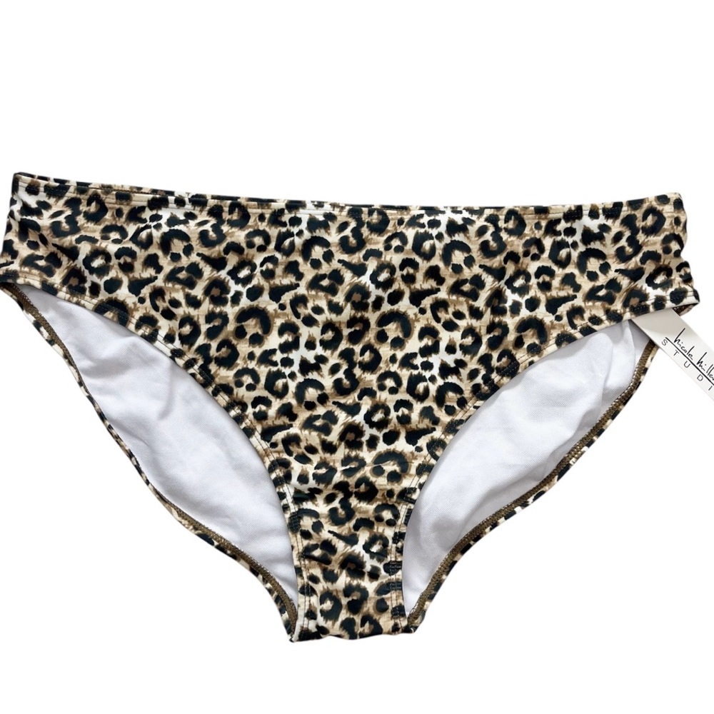 Nicole Miller Cheetah Tropic Print Swim Bikini Bottoms Size XL